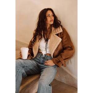 12th Tribe Avery Vintage Wash Sherling Coat Size SS